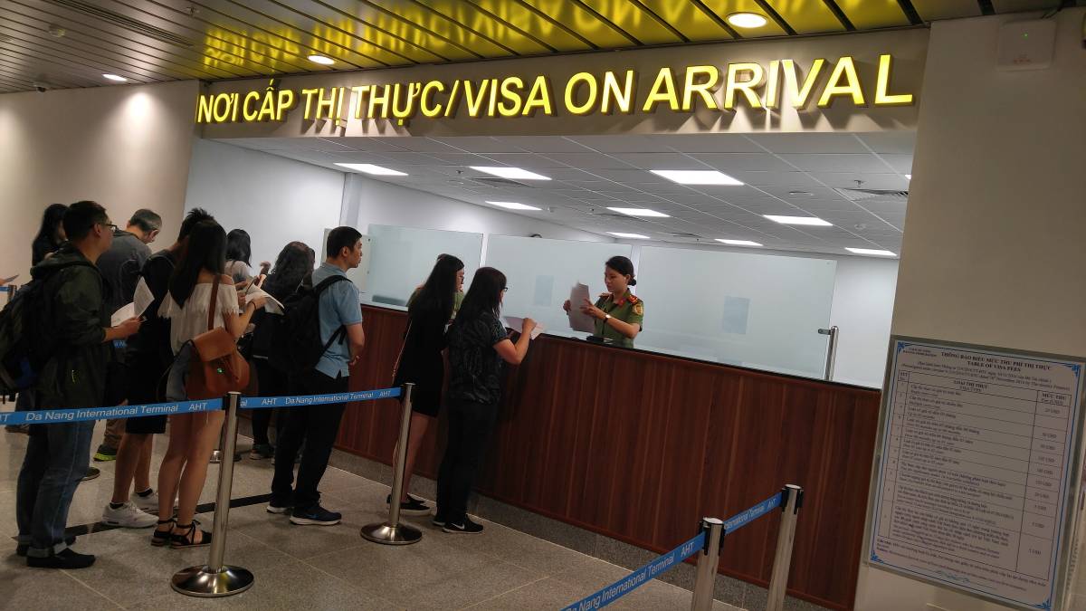 Vietnam visa on arrival office in Da Nang Int'l Airport, Vietnam